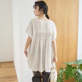 ポリエステルボイル ピンタックフレンチスリーブシャツ | coen【women】 | 詳細画像21 