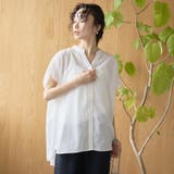 ポリエステルボイル ピンタックフレンチスリーブシャツ | coen【women】 | 詳細画像5 