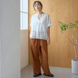 裾刺繍レース スキッパーシアーバンドカラーブラウス | coen【women】 | 詳細画像2