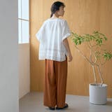 裾刺繍レース スキッパーシアーバンドカラーブラウス | coen【women】 | 詳細画像4