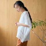 裾刺繍レース スキッパーシアーバンドカラーブラウス | coen【women】 | 詳細画像6