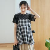シアーオンブレチェック フレアキャミソールビスチェ | coen【women】 | 詳細画像10