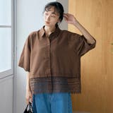裾レースドッキング レギュラーカラー シアー半袖シャツ | coen【women】 | 詳細画像19