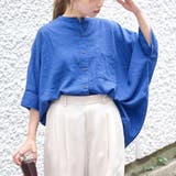 【接触冷感】リネンレーヨンドルマンバンドカラーシャツ | coen【women】 | 詳細画像1