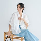 【新色登場・追加】3Dフラワー刺繍 ハーフスリーブシャツ | coen【women】 | 詳細画像2 