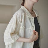 【新色登場・追加】3Dフラワー刺繍 ハーフスリーブシャツ | coen【women】 | 詳細画像26 