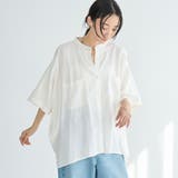OFF WHITE | リネンレーヨンスクエアドルマンブラウス | coen【women】