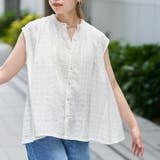 OFF WHITE | 【Lipa別注】 刺繍タックコットンフレンチブラウス | coen【women】