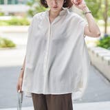 バックシャーリングスキッパーフレンチスリーブブラウス | coen【women】 | 詳細画像2