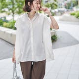 OFF WHITE | バックシャーリングスキッパーフレンチスリーブブラウス | coen【women】