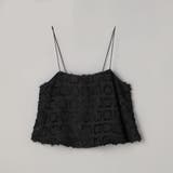 BLACK | カットジャガードチェックキャミトップス | coen【women】