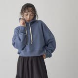 NAVY | 【Feel Soft / フィールソフト】ショート丈 両面微起毛裏毛フーディ | coen【women】