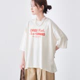 ピグメントドッキング布帛五分袖Tシャツ | coen【women】 | 詳細画像2