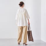 ピグメントドッキング布帛五分袖Tシャツ | coen【women】 | 詳細画像8