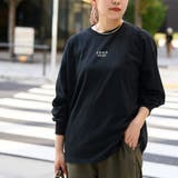 BLACK | COEN(コーエン)ロゴ刺繍UNI ロンT | coen【women】