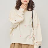 OFF WHITE | ハート刺繍裏毛スウェットプルオーバー | coen【women】