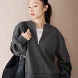 DK.GRAY | 【REVERSE WARM】あったかハーフジッププルオーバー スウェット | coen【women】