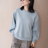 LT.BLUE | ケーブルニットドッキング切替裏毛スウェット1 | coen【women】