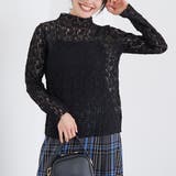 BLACK | カットレース タートルネックトップス | coen【women】