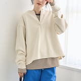 OFF WHITE | 【セットアイテム】2wayヘンリーネック裏毛プルオーバー ボーダーロンTセット | coen【women】