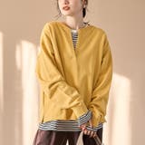 MUSTARD | 【セットアイテム】2wayヘンリーネック裏毛プルオーバー ボーダーロンTセット | coen【women】