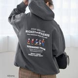 DK.GRAY | 【MICKEY(ミッキー)/別注】バックプリントハーフジップ裏毛フーディ | coen【women】