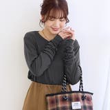 BLACK | 袖くしゅテレコカットソー | coen【women】