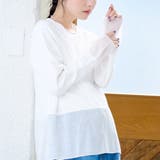 OFF WHITE | レイヤード風シアー長袖トップス | coen【women】