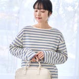 OFF WHITE | ブークレ ボーダーボートネックトップス | coen【women】
