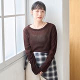シアーメッシュ フロッキーストライプロンT | coen【women】 | 詳細画像11 