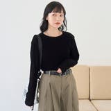 シアーメッシュ フロッキーストライプロンT | coen【women】 | 詳細画像6 