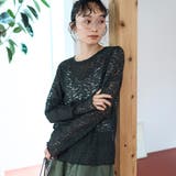 DK.GRAY | プリーツレース クルーネック 長袖トップス | coen【women】
