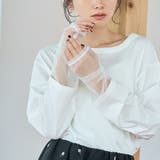 【リニューアルして新登場◎】袖チュール切替ロングスリーブTシャツ | coen【women】 | 詳細画像1