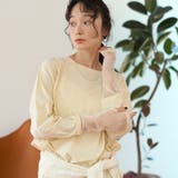 CREAM | 【リニューアルして新登場◎】袖チュール切替ロングスリーブTシャツ | coen【women】