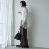 裾ドットチュール切替 レイヤード風ティアードロンT | coen【women】 | 詳細画像3 