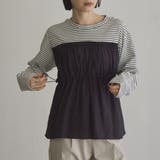 シアードッキング ギャザーロングスリーブTシャツ | coen【women】 | 詳細画像16 