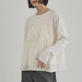 シアードッキング ギャザーロングスリーブTシャツ | coen【women】 | 詳細画像5 