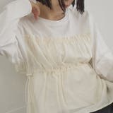 シアードッキング ギャザーロングスリーブTシャツ | coen【women】 | 詳細画像8 