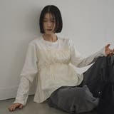 OFF WHITE | シアードッキング ギャザーロングスリーブTシャツ | coen【women】