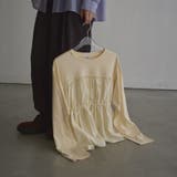 CREAM | シアードッキング ギャザーロングスリーブTシャツ | coen【women】
