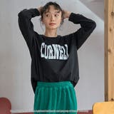 BLACK | アソートカレッジロゴデザイン フットボールロンT | coen【women】