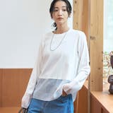 OFF WHITE | レイヤード風シアー長袖トップス | coen【women】