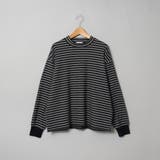 BLACK | 両面微起毛 マルチボーダーハイネックトップス | coen【women】