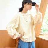 CREAM | USAコットン ボリュームスリーブロンT | coen【women】