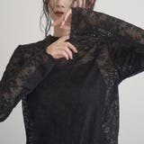 BLACK | 【新型登場】カットレースタートルネック 長袖トップス | coen【women】