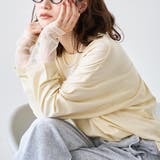 CREAM | 【再入荷・新色登場】袖チュール切替ロングスリーブTシャツ | coen【women】