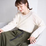 OFF WHITE | 【再入荷・新色登場】ウェーブデザイン カットジャガード クルーネックTシャツ | coen【women】