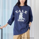 NAVY | YALE別注 アソートプリント 半端袖 ビッグTシャツ | coen【women】