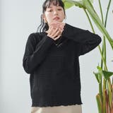 BLACK | ポコポコロングスリーブメローTシャツ | coen【women】