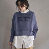 NAVY | ループ裏毛カレッジロゴスウェット | coen OUTLET